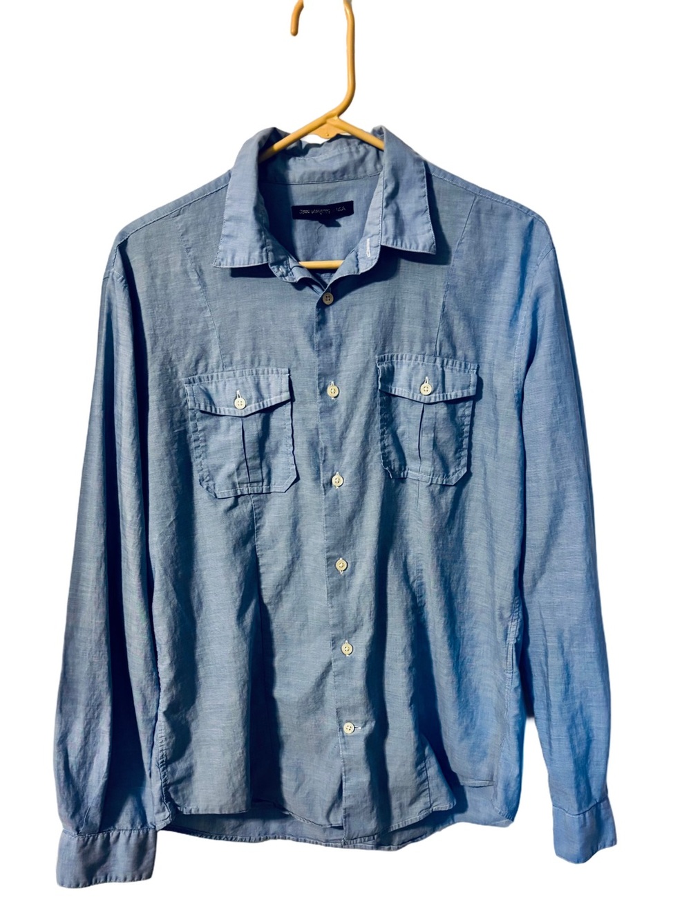 John Varvatos Blue Cotton Button Down Shirt Men’s Medium